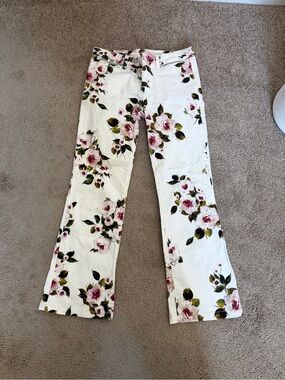 Liu Jo Size 26 White Floral Jeans